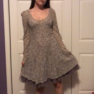 Gray free people lace dress